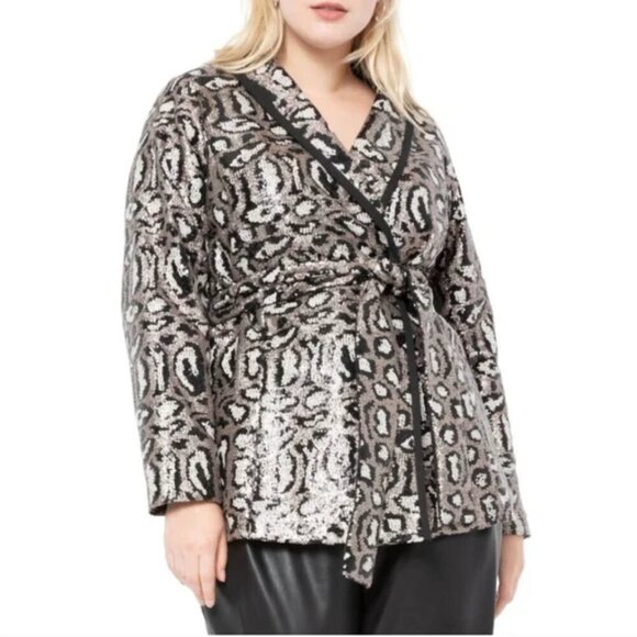 Eloquii | Sequin Leopard Jacket - Picture 13 of 15